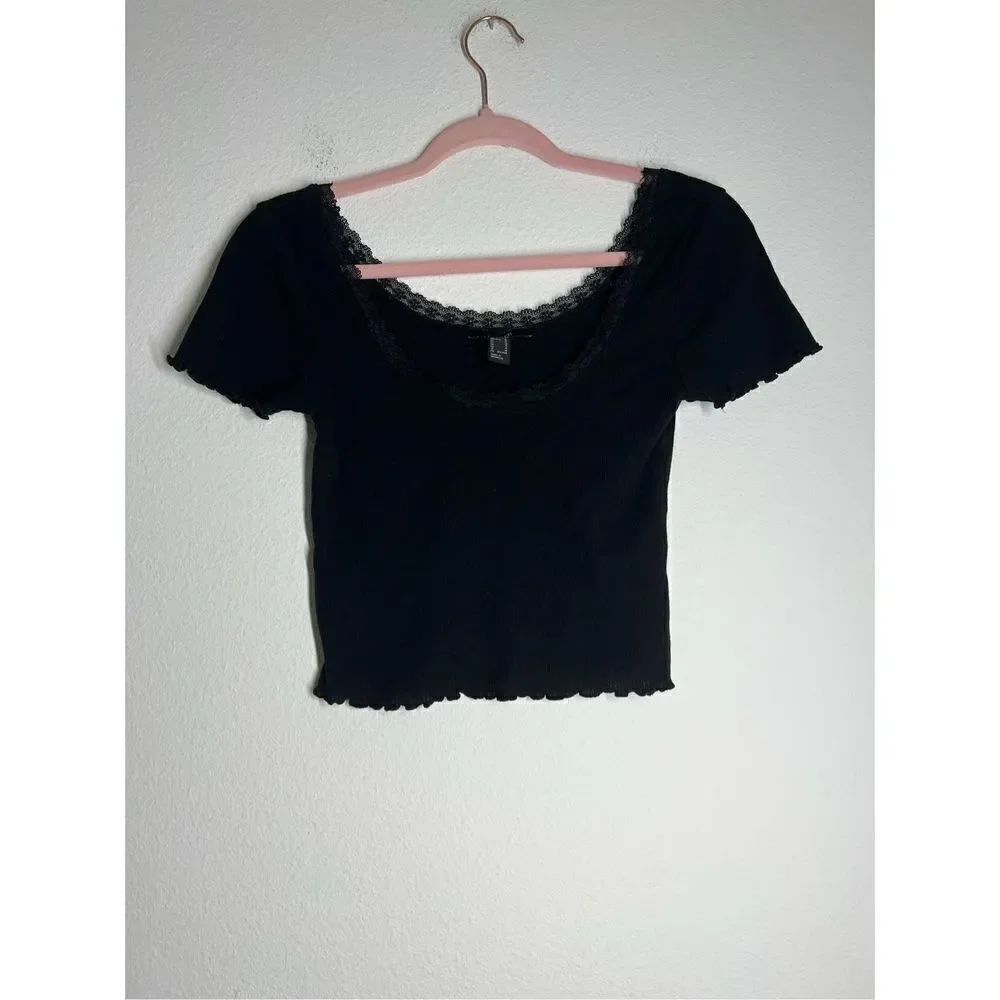 Forever 21 Crop Top Black Size M